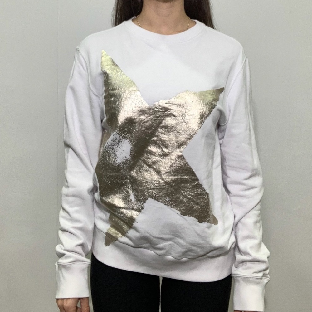 WHITE/GOLD GOLDEN GOOSE SWEATSHIRT